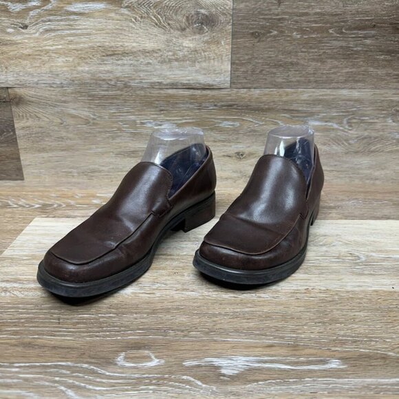 Franco Sarto L-Bocca Brown Leather Loafers Women's Size 7.5 - Picture 1 of 6